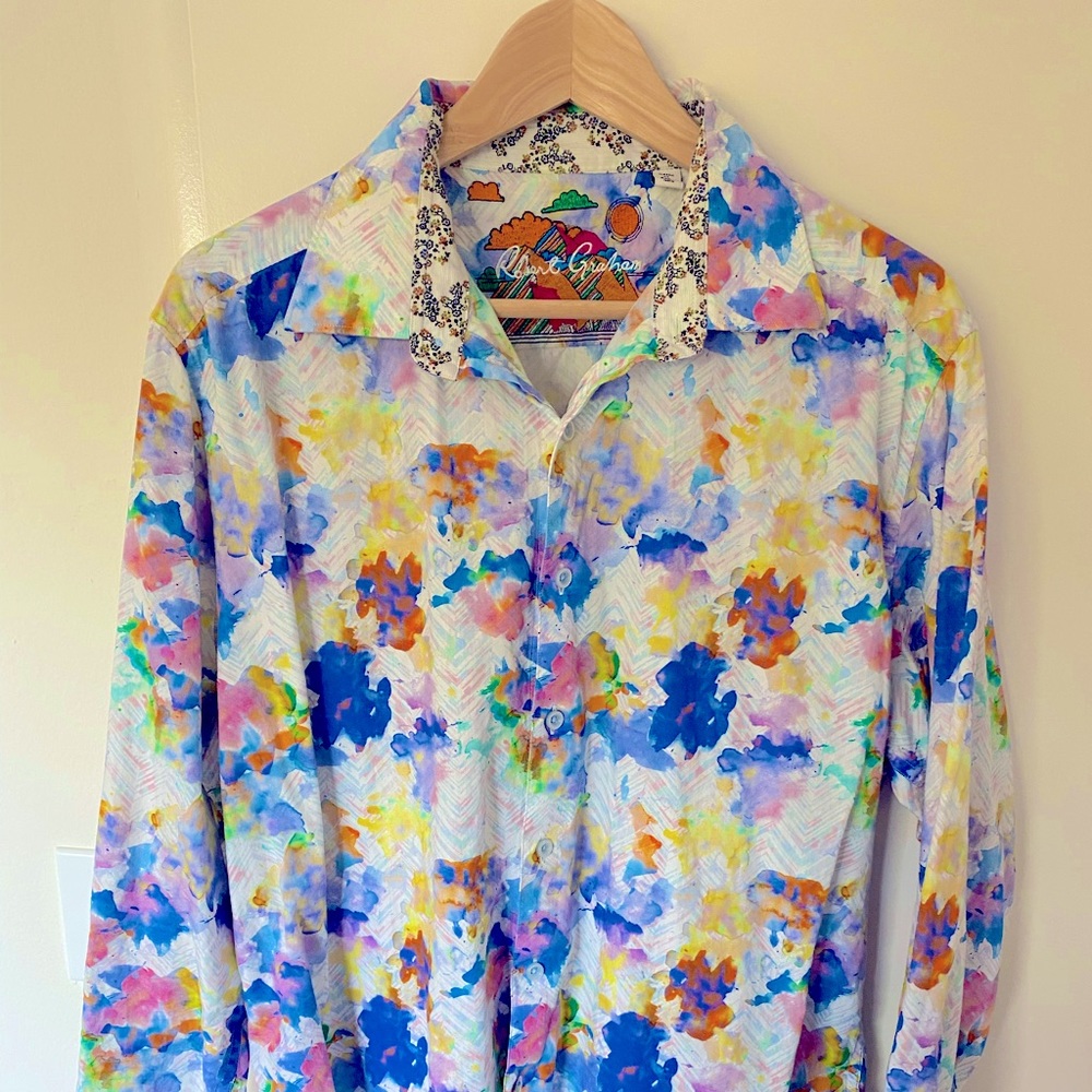 Water color Robert Graham button down shirt